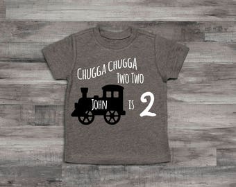 2nd Birthday Shirt, Boy Choo Choo I'm Two Shirt, Birthday Shirt, 2nd Birthday Shirt, 2nd Birthday Boy Shirt, Birthday train shirt