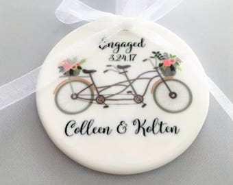 Engagement Ornament, Engagement Ornaments, Bicycle Ornament, Bicycle Ornaments, Engagement Gift, Engagement, Engaged, Bride to Be