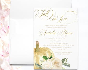 fall bridal shower invitation | elegant fall bridal shower invitation | bridal shower garden fall | fall bridal shower invitations printed