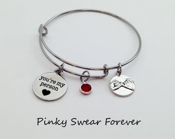 Anniversary Gifts for Women, Greys Anatomy Youre My Person Bracelet, Anniversary Gifts for Girlfriend, Pinky Promise, Wife, Best Friend Gift