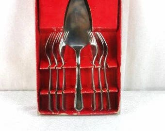 Vintage Cake Set Cake Forks And Cake Server Vintage Cake Server Set Vintage Ornate Cake Set In Original Box