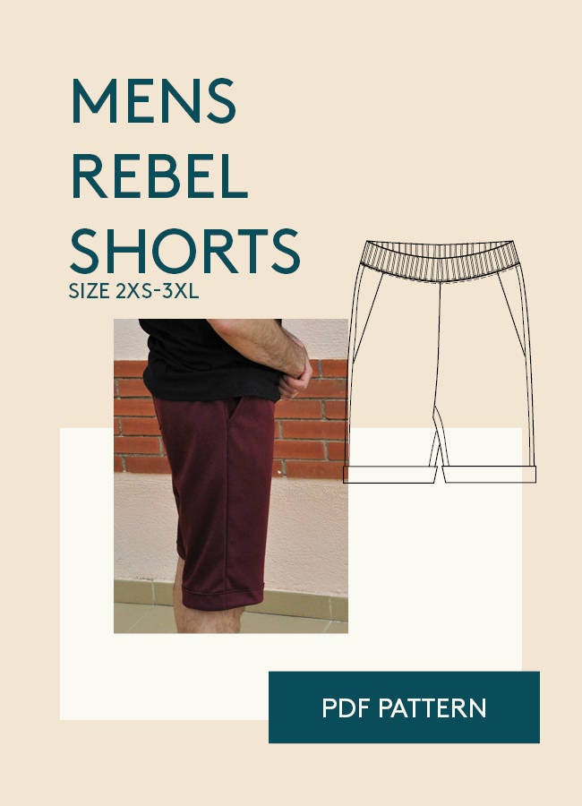 Mens shorts PDF sewing patterns men's digital pdf shorts