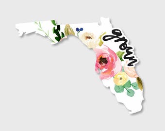 Florida Sticker, Florida State, Florida Decal, Florida Map, Florida State Decal, Florida Sign, Car Decals for Women, Car Decals Car Stickers