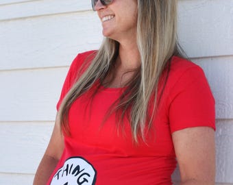 Dr. Seuss "Thing 1 and Thing 2" Maternity Mom Shirt - Baby Pregnancy Announcement Photo, Family Theme Costume, Thing 1 Thing 2 Birthday