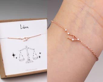 Libra bracelet, horoscope bracelet, constellation bracelet, zodiac jewelry, horoscope jewelry, libra jewelry, zodiac bracelet, sister gift