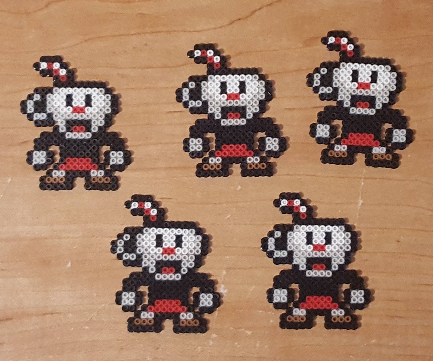 Cuphead Perler Keychain