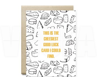 good luck cards, good luck gift idea, funny new job, wedding, engagement, cheesy good luck printable greeting card, instant download DP45