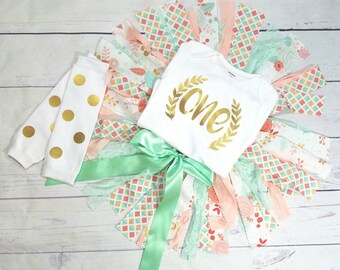 baby girl first birthday outfit one year old girl outfit 1st birthday party cake smash one year old pink gold black mint first birthday tutu