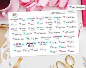 Pregnancy Planner Stickers - Great for Erin Condren, Kikki K, Filofax, Happy Planner, Project Life, Kate Spade etc Due Dates, Scans etc