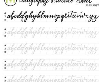 Calligraphy Practice Sheets Full Alphabet Lettering