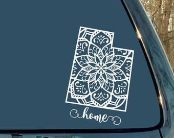 Mandala Decal, Utah Decal, State Decal, Car Decal, Laptop Sticker, Mandala Sticker, Cup, Mug, Home, Woman Gift, Man Gift, Girl Gift