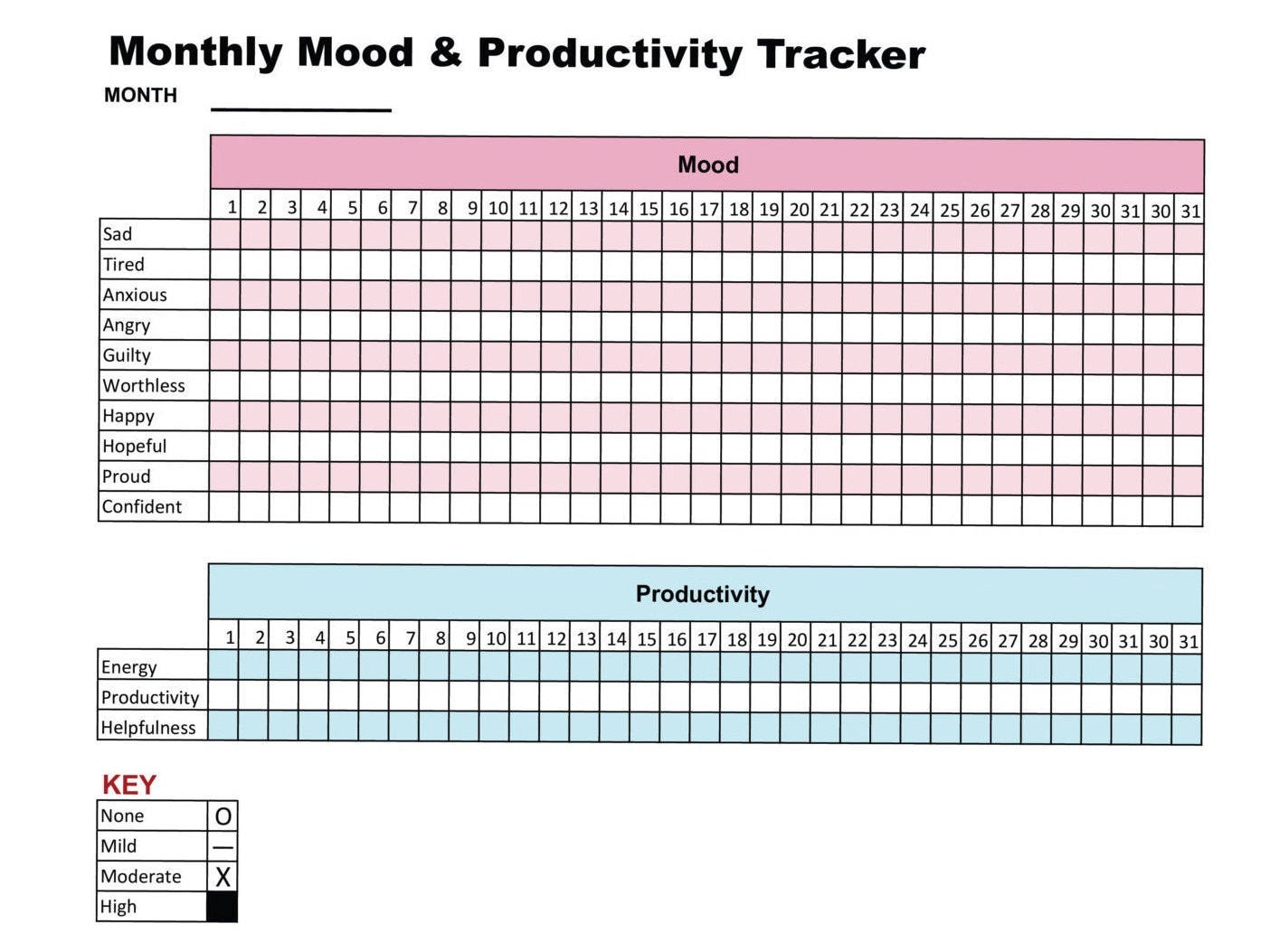 mood-productivity-tracker-printable-chart-journal-self-care