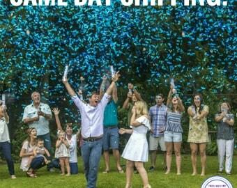 SAME DAY SHIPPING* Confetti Popper| Gender Reveal Party| Gender Reveal Confetti Cannon| Smoke Bomb Alternative| Baseball or Bows| Confetti