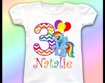 Rainbow Dash Birthday Tee Shirt / 1st, 2nd, 3rd, 4th, Birthday Shirt / Girls My Little Pony Birthday Shirts / My Little Pony Birthday Shirt