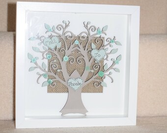 Family Tree Frame, Personalised Frame, Family Tree Gift, Photo Frame, Families, Personalised Gift, Family Tree, Wall Decal, Tree, Shabby