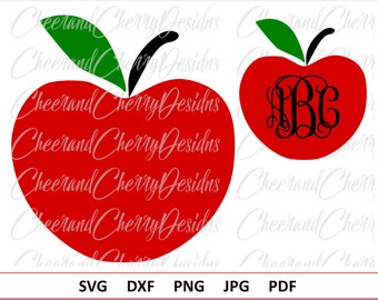 Apple SVG Apple Monogram svg back to School svg School Monogram svg First day of School svg file for Cricut Apple Cut File Apple Silhouette