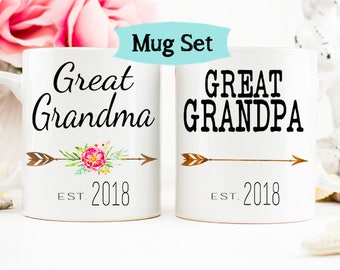 Great Grandparent Mug Set, Mug Set Great Grandparents, Great Grandma Mug, Mug for Great Grandma, Great Grandma Grandpa Mug Set, Mug Set