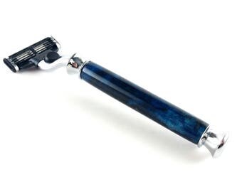 Shaving Razor, Gillette Mach 3 Venus Blue Acrylic Handle, Men’s Gift, Gifts for Him, Men's Razor Gift,