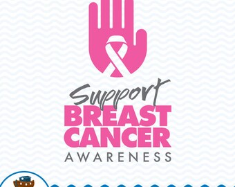Support Breast Cancer Awareness SVG DXF, Cance r Awareness Svg File, Breast Cancer Cut File, Pink Ribbon Clip Art, Instant Download ark-46