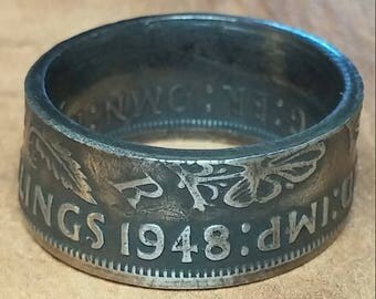 1948 Two Shillings Coin Ring