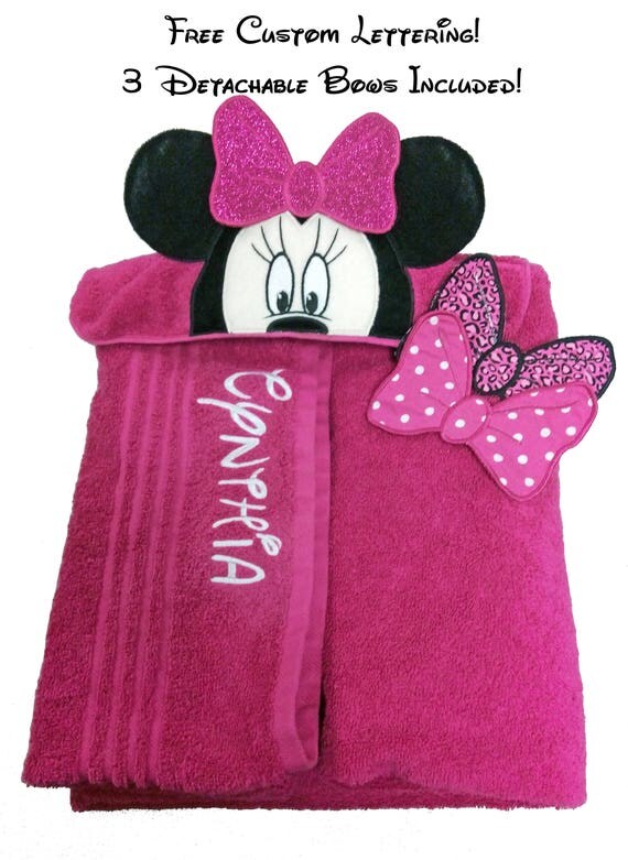 Mouse Minnie Mouse Style Girl Hooded Towel / Character Hooded