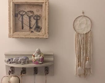 ombre cream dreamcatcher | bohemian dream catcher, white dream catcher, boho dreamcatcher, bedroom decor, wall hanging, nursery decoration