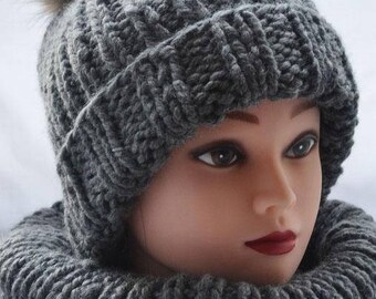 Warm hat Womens hats Gray hat Handmade hat Knitted beanie Gift for her Christmas gift Winter beanie hat Wool beanie Gift Womens slouchy hat