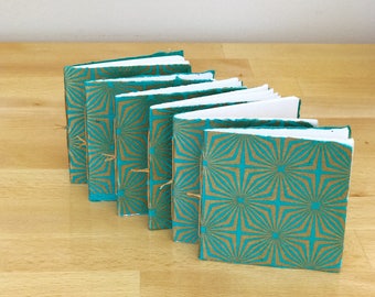 Teal and Gold 70's Design Mini Booklet Set