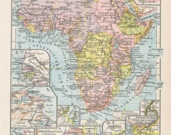 Vintage africa map | Etsy