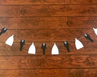 Wedding Dress and Tuxedo Garland; Wedding Shower Decoration