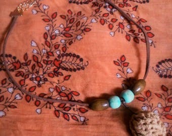 Peach Pit Suede Leather Choker