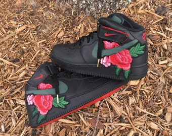 black air force with flowers