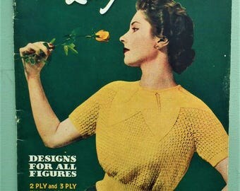 Vintage Knitting Patterns Book 1940s 1950s Women's Lacy Jumpers Sweaters Bestway K127 40s 50s original patterns retro Summer knits booklet