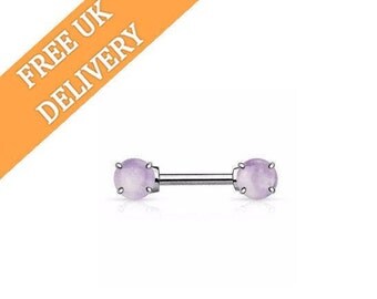 Nipple Piercing, Stone Nipple Bar, Nipple Ring, Nipple Jewelry, Semi Precious Nipple Barbell, Body Piercing,Body Jewelry,Gipsy Body Piercing