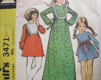 McCall's 3471 - Girl's Dress Vintage Sewing Pattern - Size 7, Breast 26 - NO INSTRUCTIONS