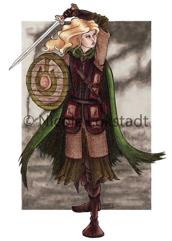 Eowyn with a Sword Giclee Art Print Traditional Art