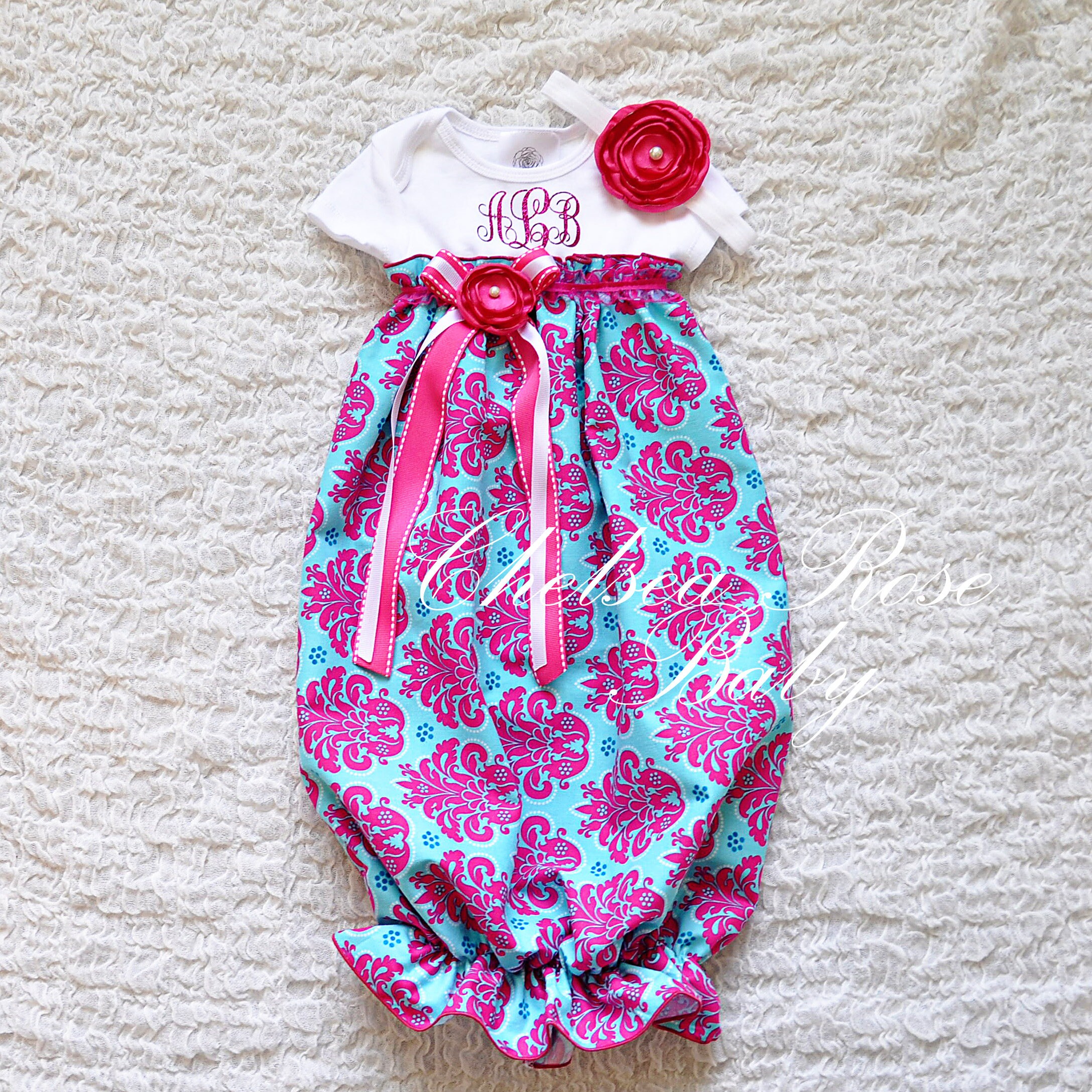 Newborn baby gown Baby Dress Baby Girl gown Sleep Gown