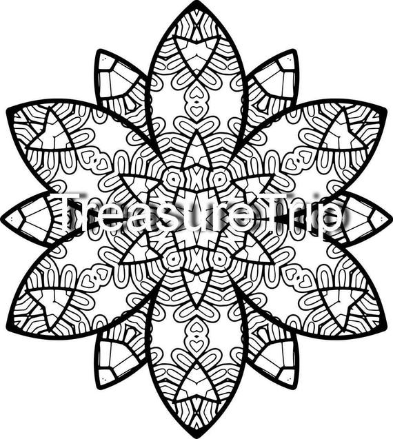 Download Printable Mandala Adult Coloring Page Instant Download PDF