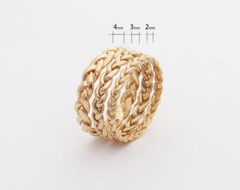 Two Tone White and Rose Gold Twist Ring Two Tone Mix of