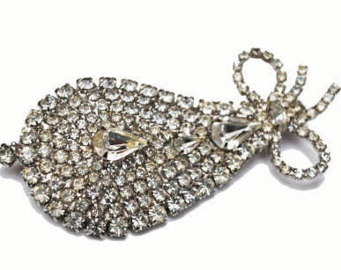 Rhinestone Brooch - Ice Crystal clear stones Bling - Wedding Bride