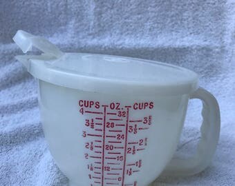 VINTAGE Tupperware 4 CUP Mix-N-Store Measuring Pitcher w/ LID Batter Bowl Cup + Bonus Gift