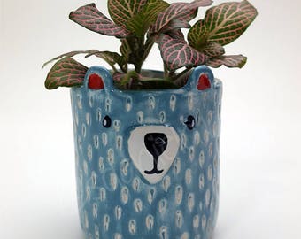 Ceramic planter, Ceramic plant pot, Succulent planter, Ceramics & pottery, Planter flower pot, bear planter