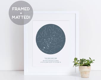Custom Framed Star Map, Night Sky Print, Father's Day Gift, Personalized Print, Constellation Art, Housewarming Gift, Anniversary Gift