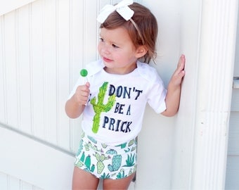 FUNNY BABY ONESIE - Don't be a prick - baby cactus onesie - funny baby shirt - cactus baby shirt - funny baby clothes - baby shower onesie