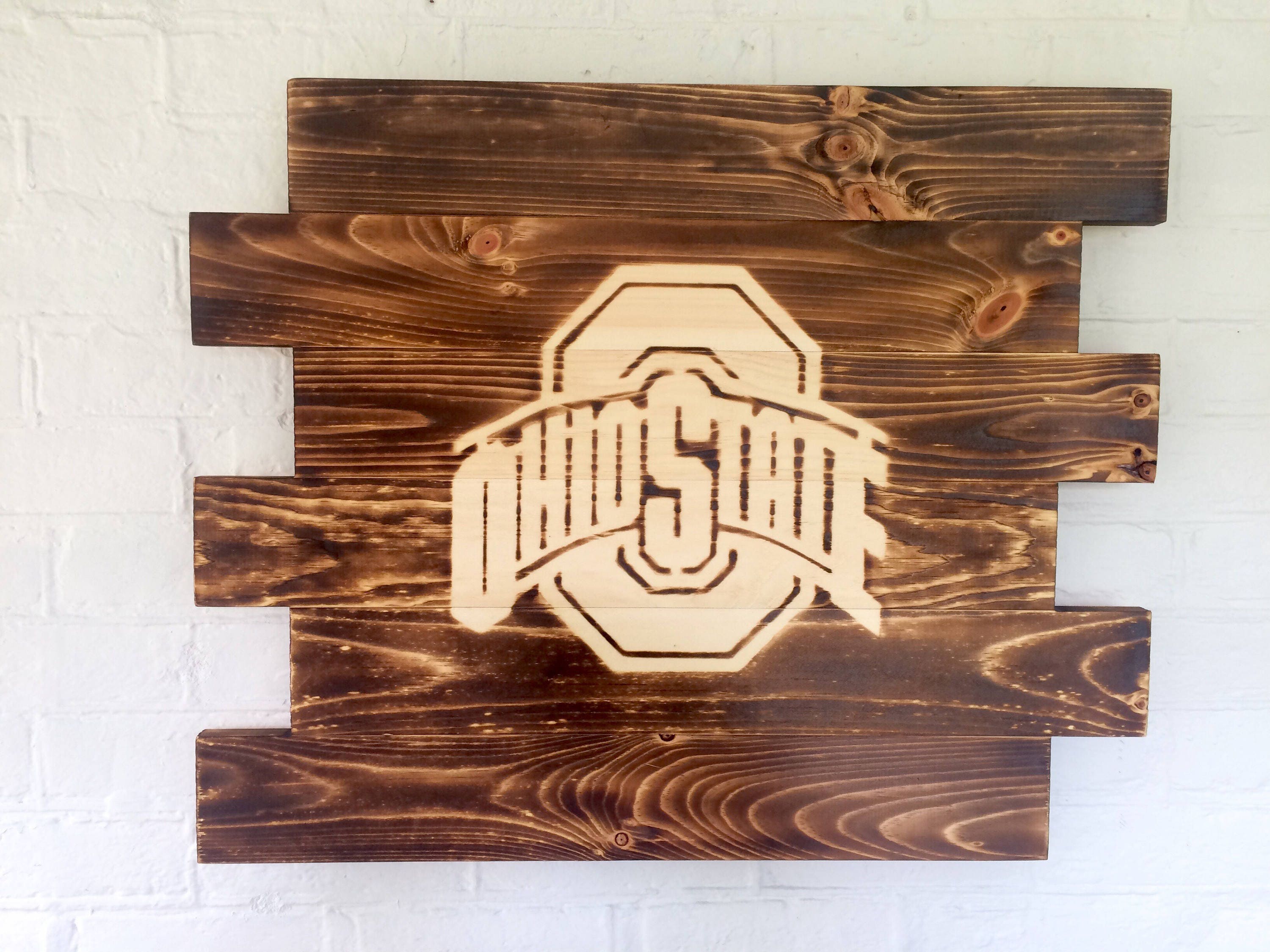 Ohio State Buckeyes Wood College Sign Man Cave Sign