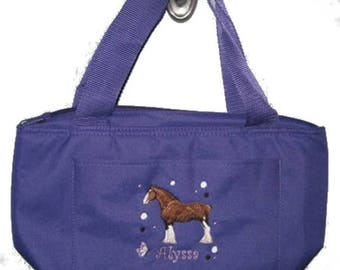 Free Shipping - Personalized Clydesdale Horse Lunch Bag - More Colors - monogrammed - NEW