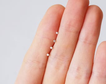 1mm 2mm Minimalist Tiny Square Dots Dot Sterling Silver Stud Earrings/ simple dainty ear studs/ everyday post earrings gift for her him O7