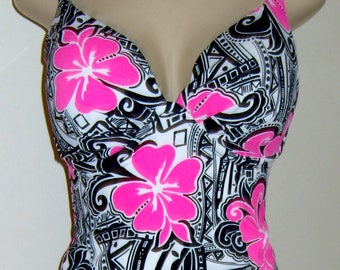 Push Up Tankini-Open back-Plus size tankinis-Swimwear-Swimsuits-Separates-Women's-Ladies-Bathing suits-Tops-Underwire-Long-Short-Custom made