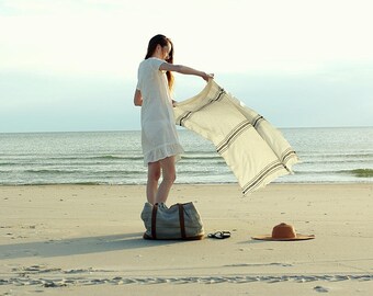 Linen Hammam Towel Lightweight / Linen Beach Blanket / Linen Fouta Towel / Huckaback Towel / Pareo / SPA Towel / Sauna Towel / Bath Towel