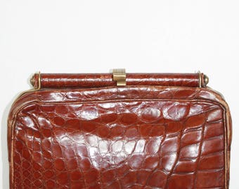 Cognac leather handbag